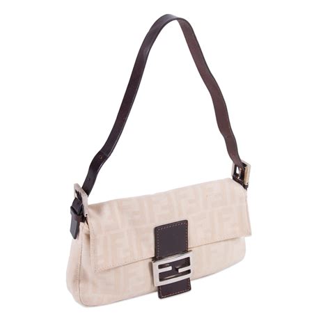 fendi baguette beige canvas bag|genuine Fendi baguette.